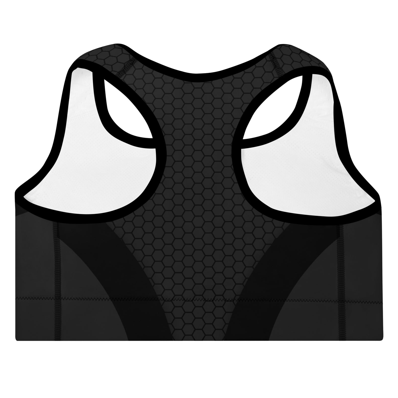Buzzworthy Honeycomb Hive Black Padded Sports Bra