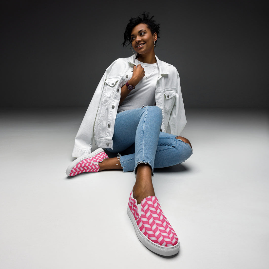 Candy Cane Craze Slip-On Canvas Shoes