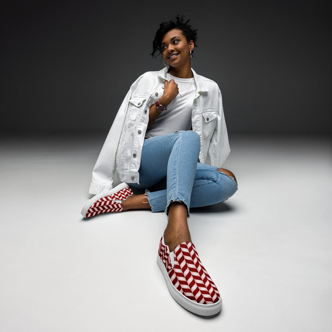 Candy Cane Craze Slip-On Canvas Shoes