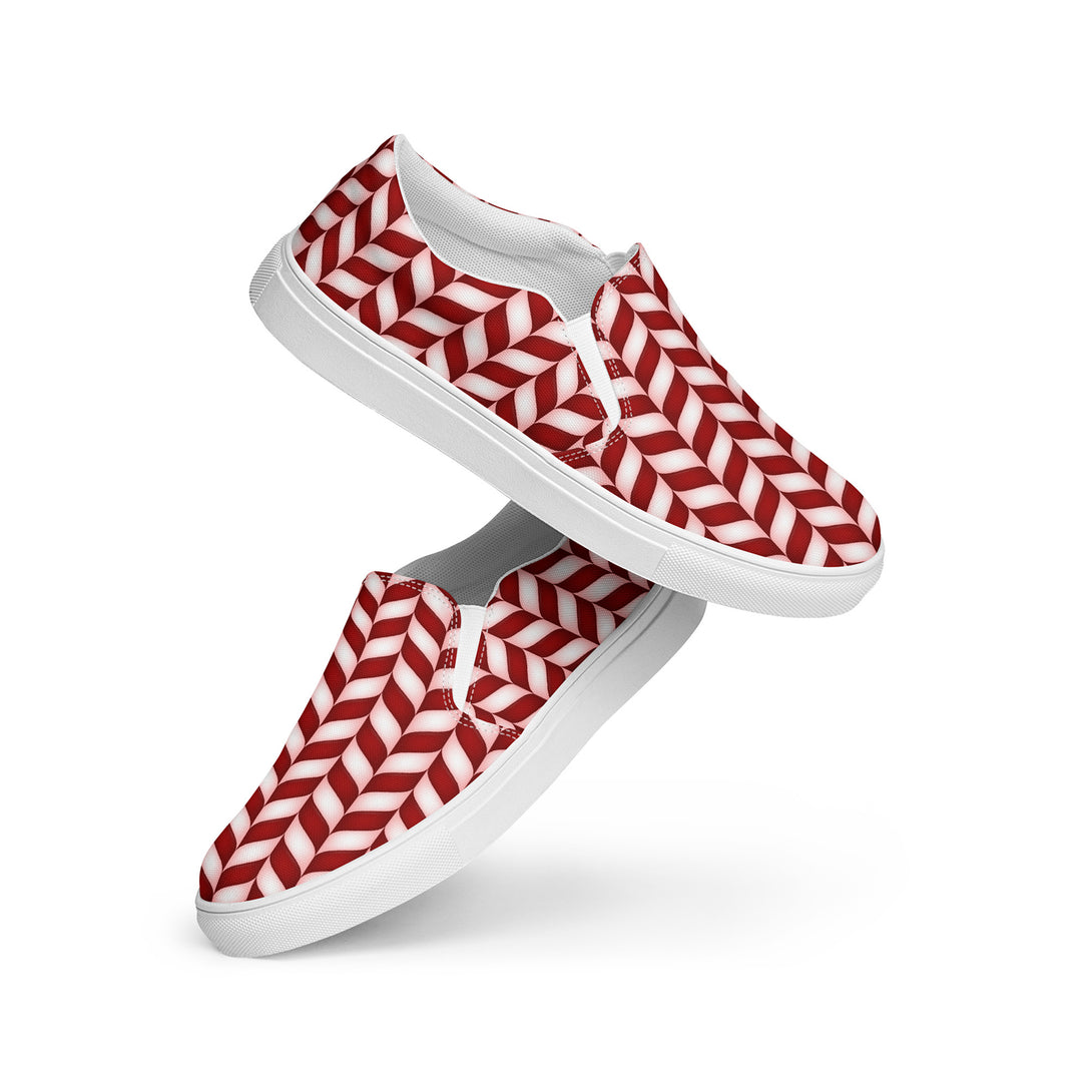 Candy Cane Craze Slip-On Canvas Shoes