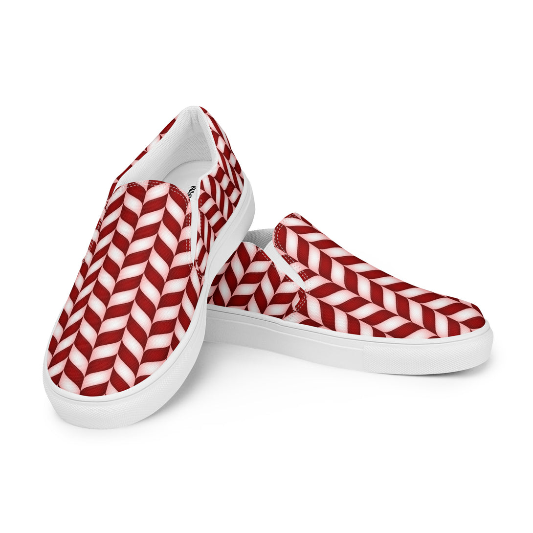 Candy Cane Craze Slip-On Canvas Shoes