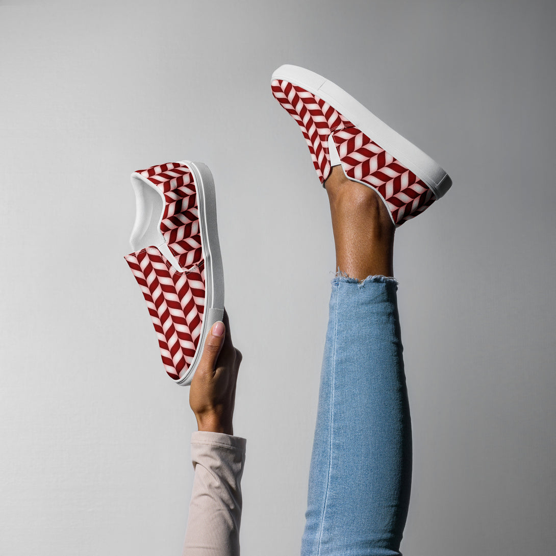 Candy Cane Craze Slip-On Canvas Shoes
