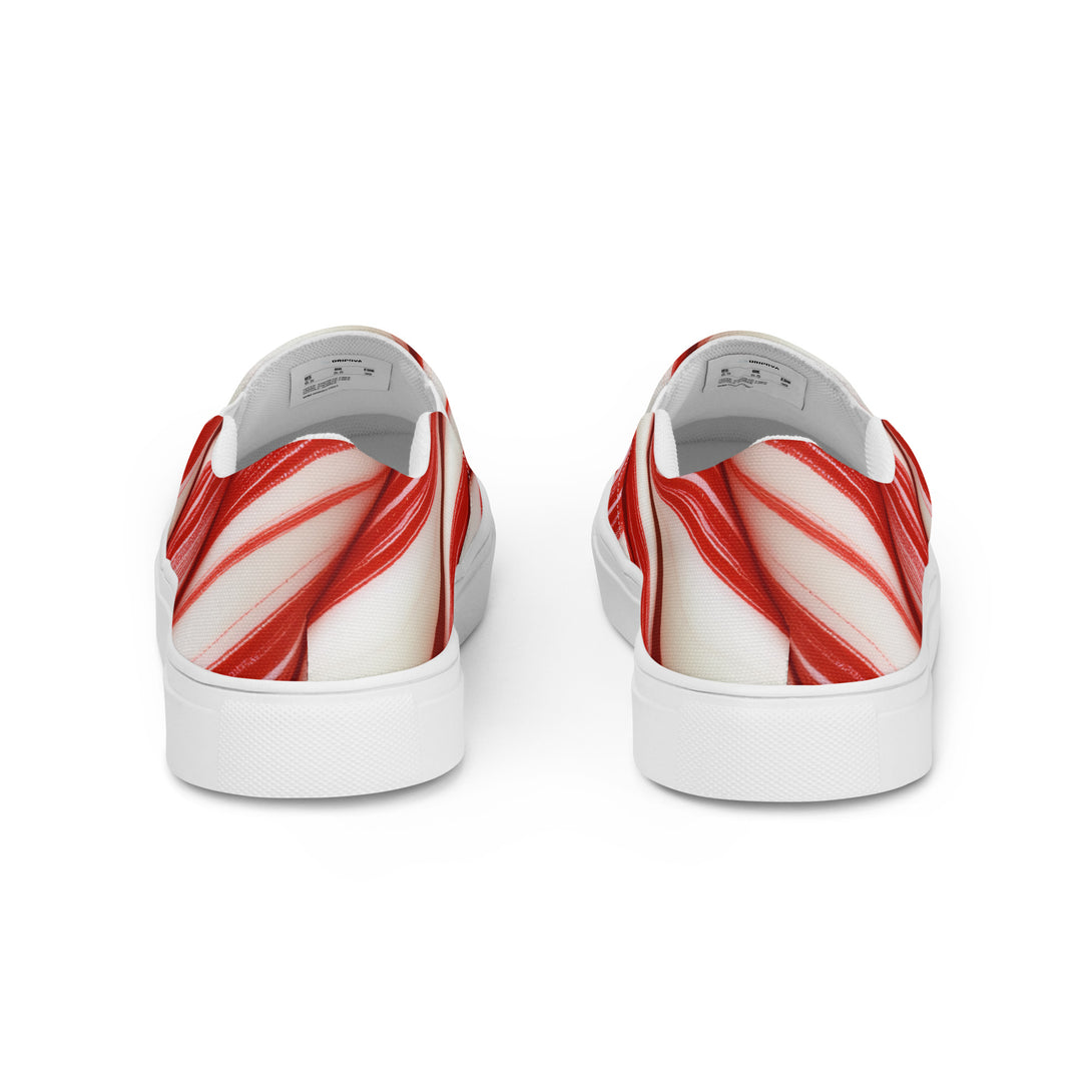 Candy Cane Crush Slip-On Canvas Shoes
