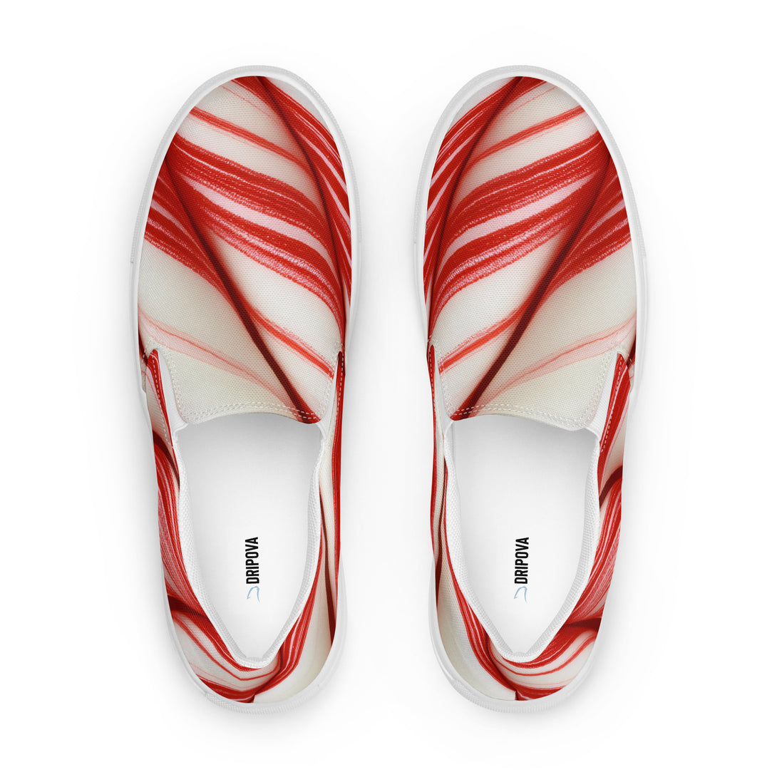 Candy Cane Crush Slip-On Canvas Shoes