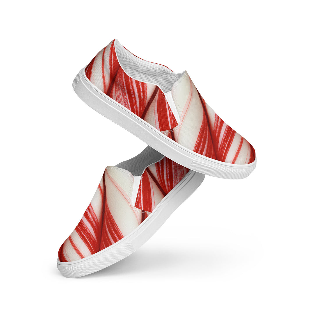 Candy Cane Crush Slip-On Canvas Shoes