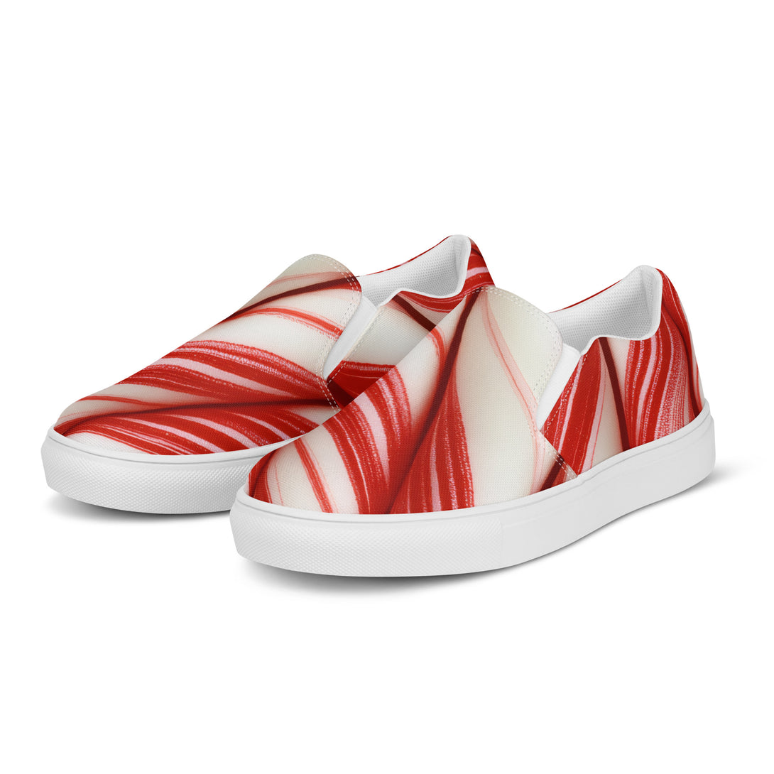 Candy Cane Crush Slip-On Canvas Shoes