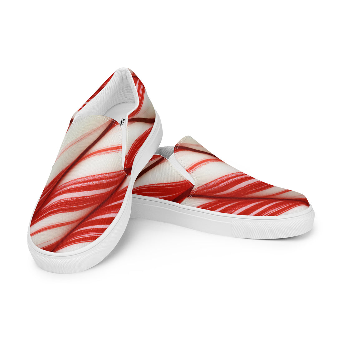 Candy Cane Crush Slip-On Canvas Shoes