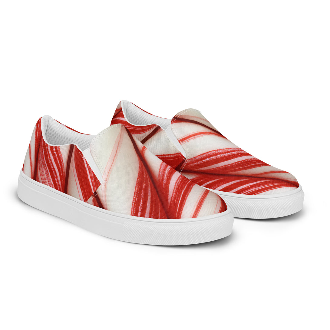 Candy Cane Crush Slip-On Canvas Shoes