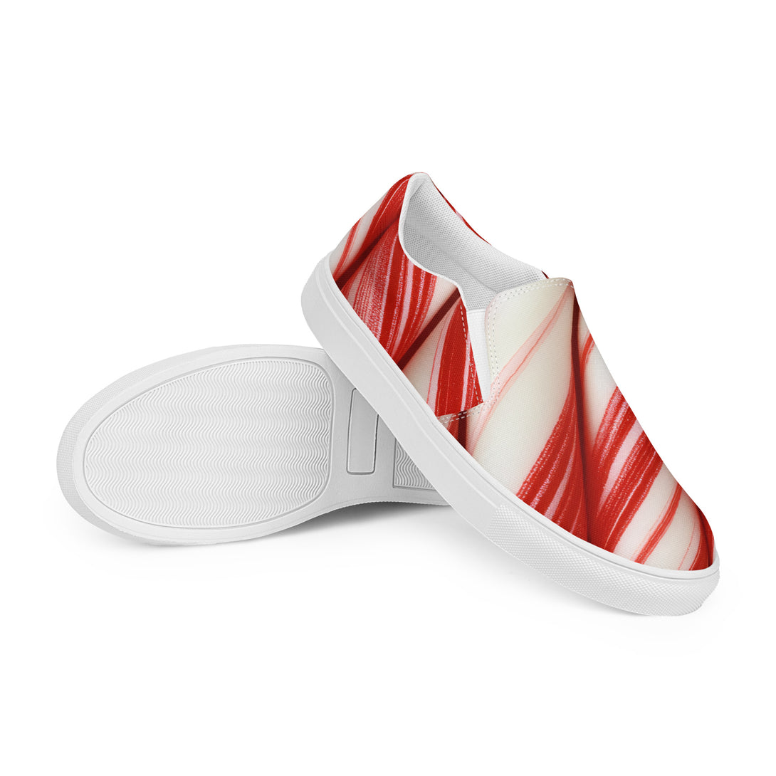 Candy Cane Crush Slip-On Canvas Shoes