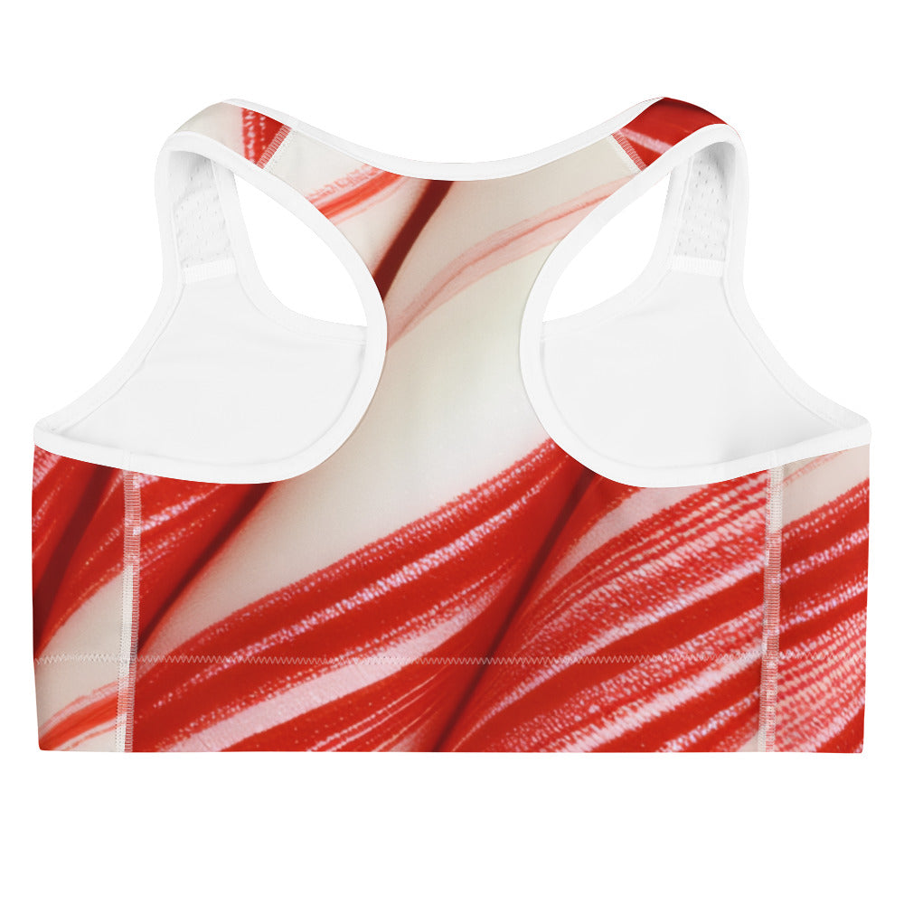 Candy Cane Crush Sports Bra