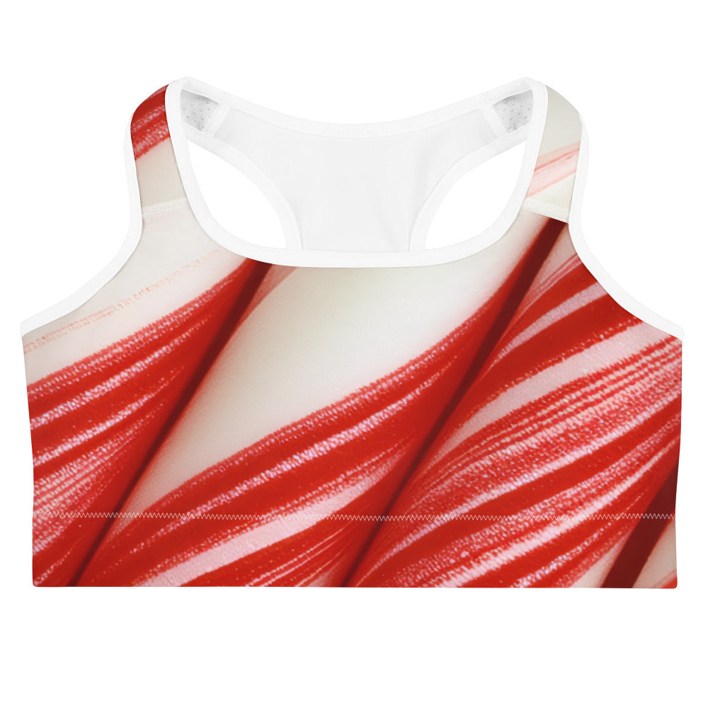 Candy Cane Crush Sports Bra