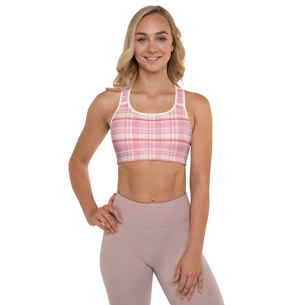 Checkered Charm Checkered Padded Sports Bra