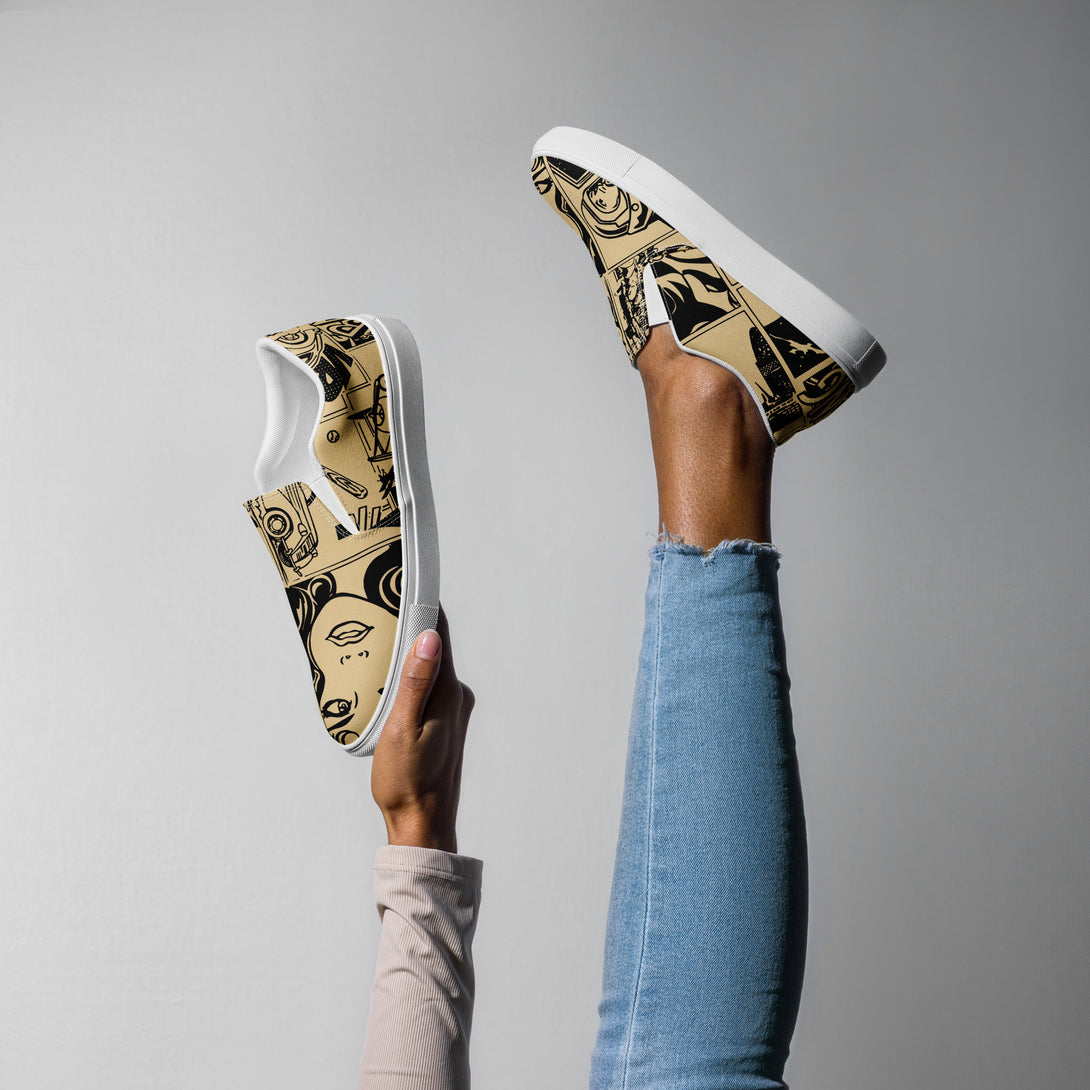 Comic Bang Slip-On Canvas Shoes