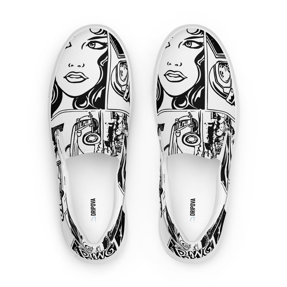 Comic Bang Slip-On Canvas Shoes