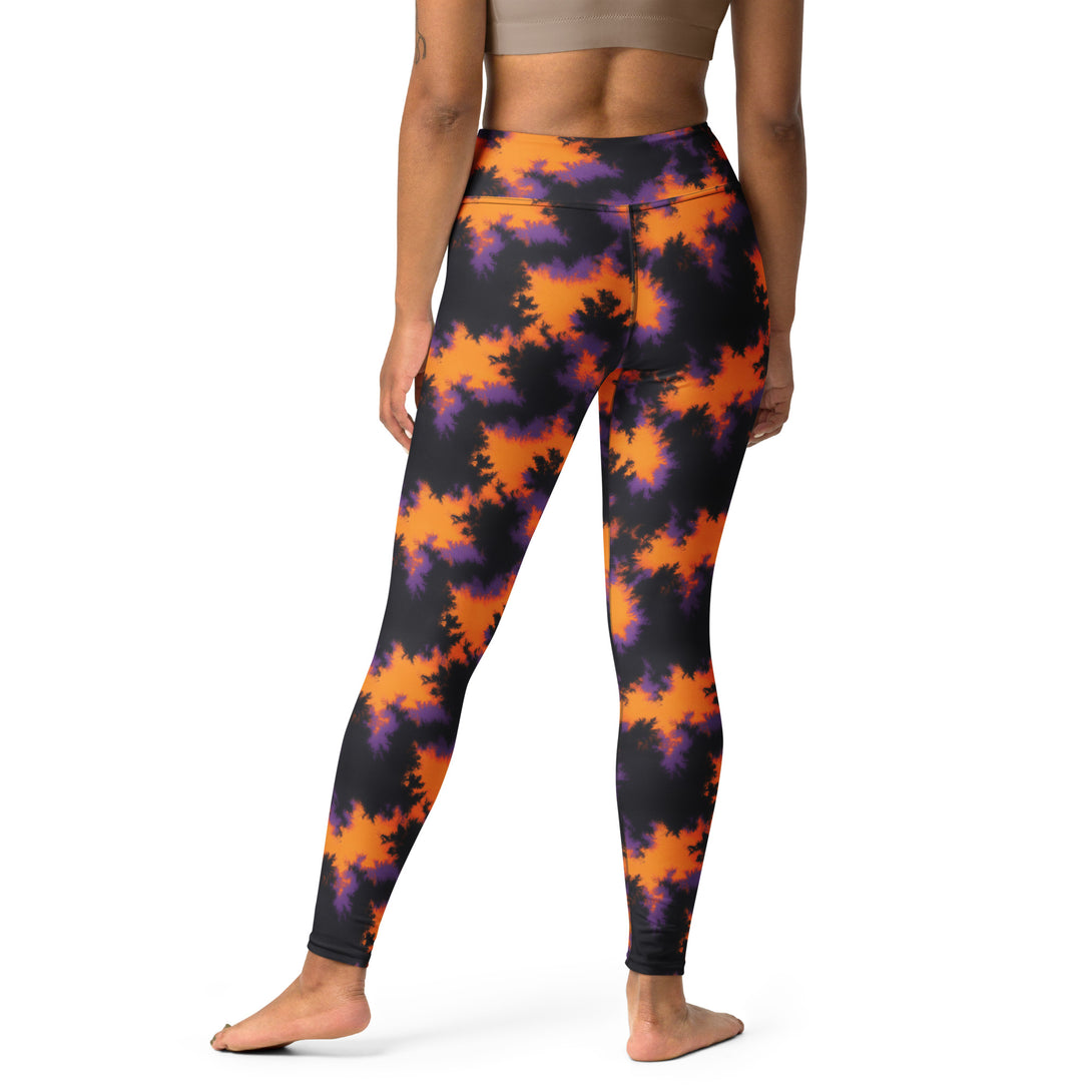 Cosmic Flame Tie Dye Pattern Yoga Leggings