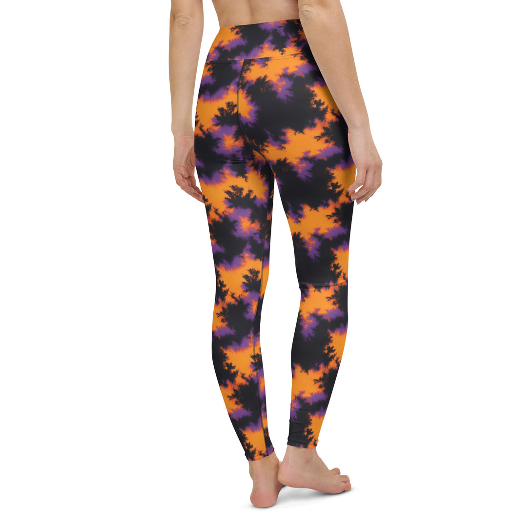Cosmic Flame Tie Dye Pattern Yoga Leggings