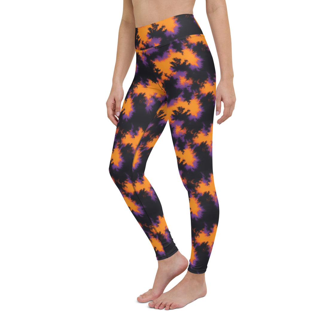 Cosmic Flame Tie Dye Pattern Yoga Leggings
