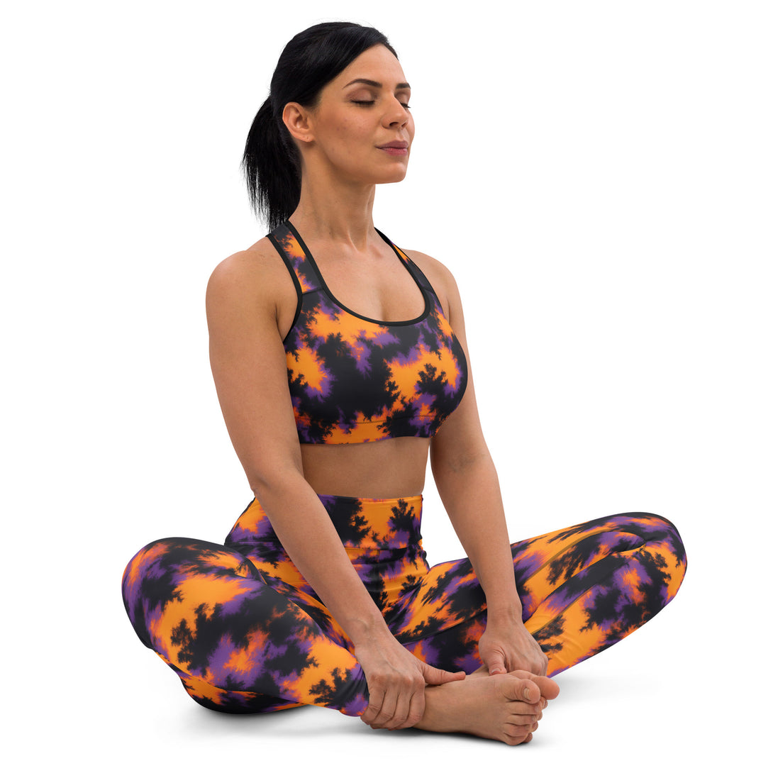 Cosmic Flame Tie Dye Pattern Yoga Leggings