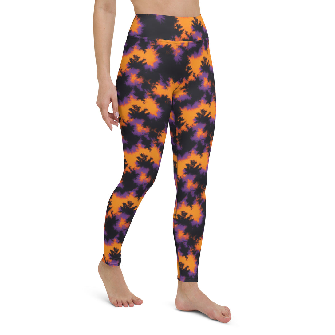 Cosmic Flame Tie Dye Pattern Yoga Leggings