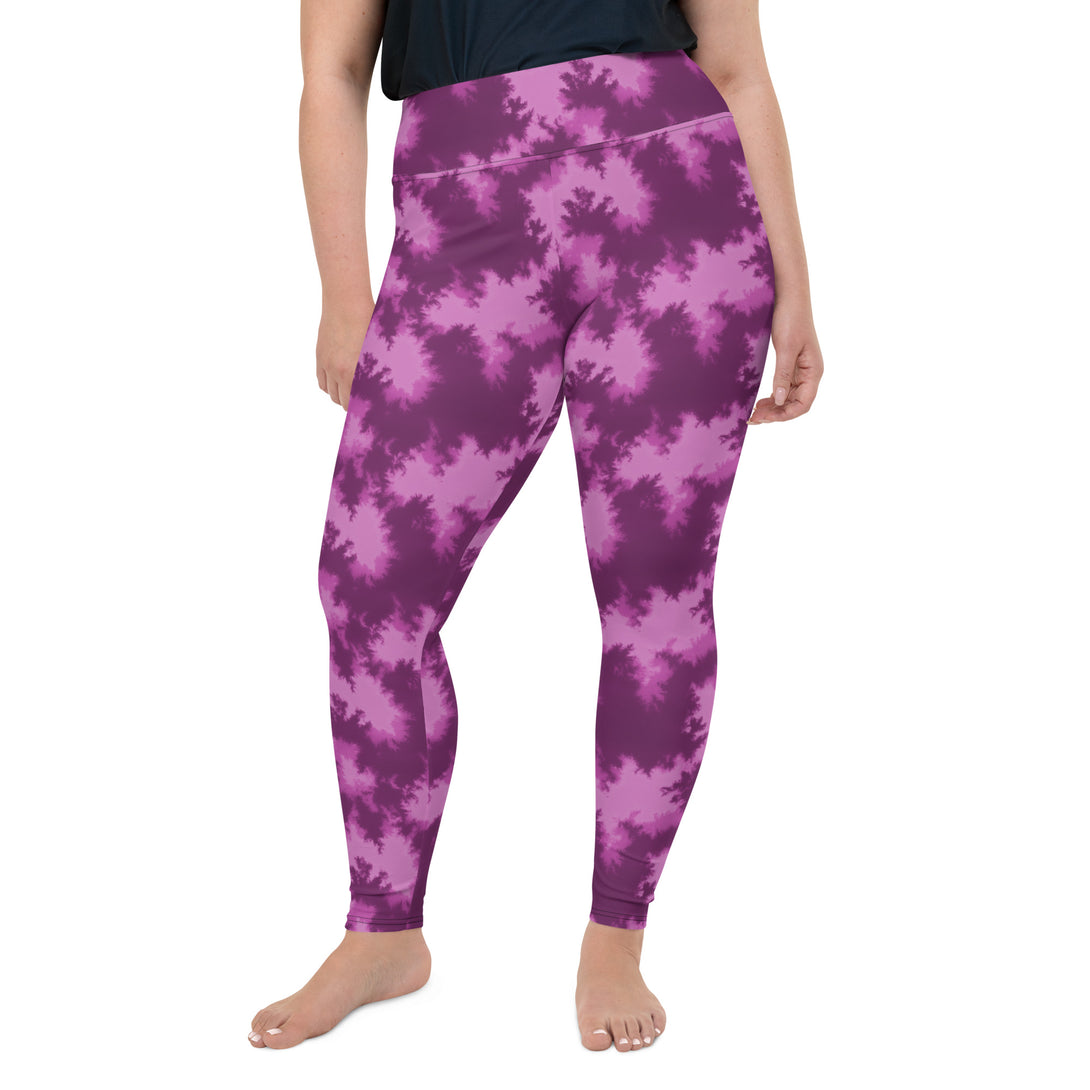 Cosmic Flame Tie Dye Pattern Plus Size Leggings