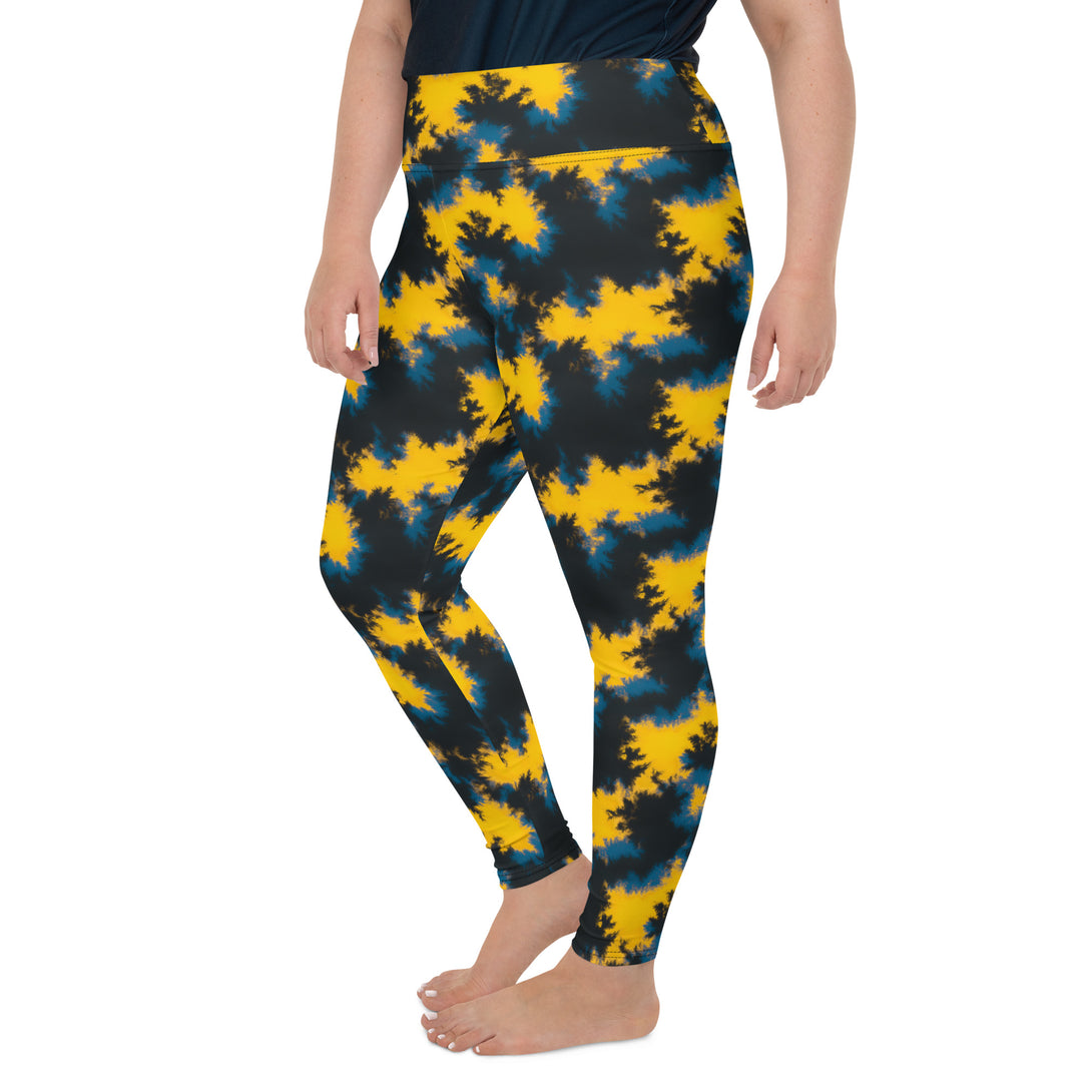 Cosmic Flame Tie Dye Pattern Plus Size Leggings