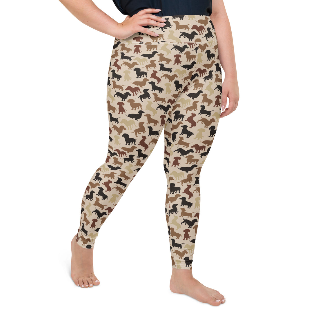 Dachshund Patrol Camo Plus Size Leggings