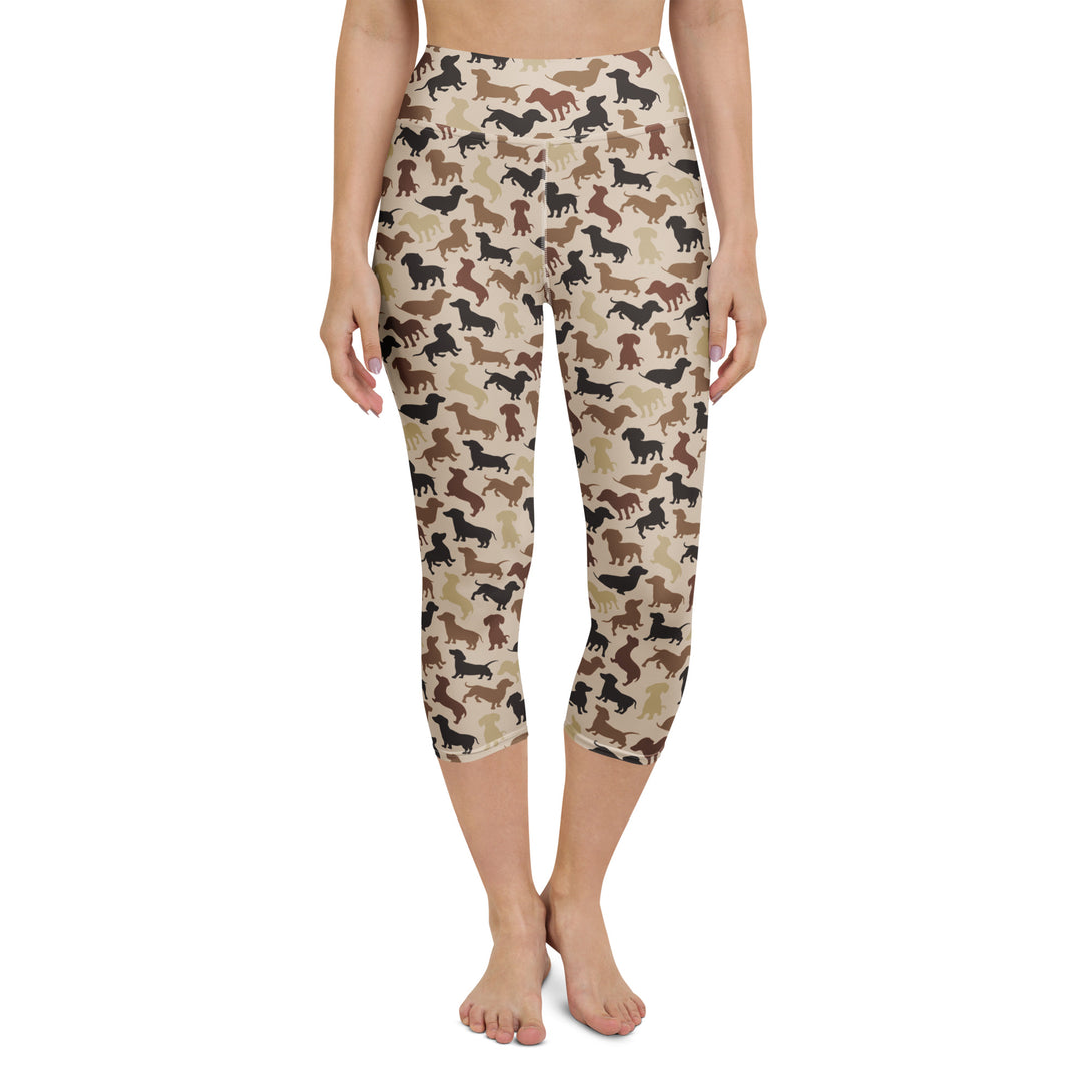 Dachshund Patrol Camo Yoga Capris