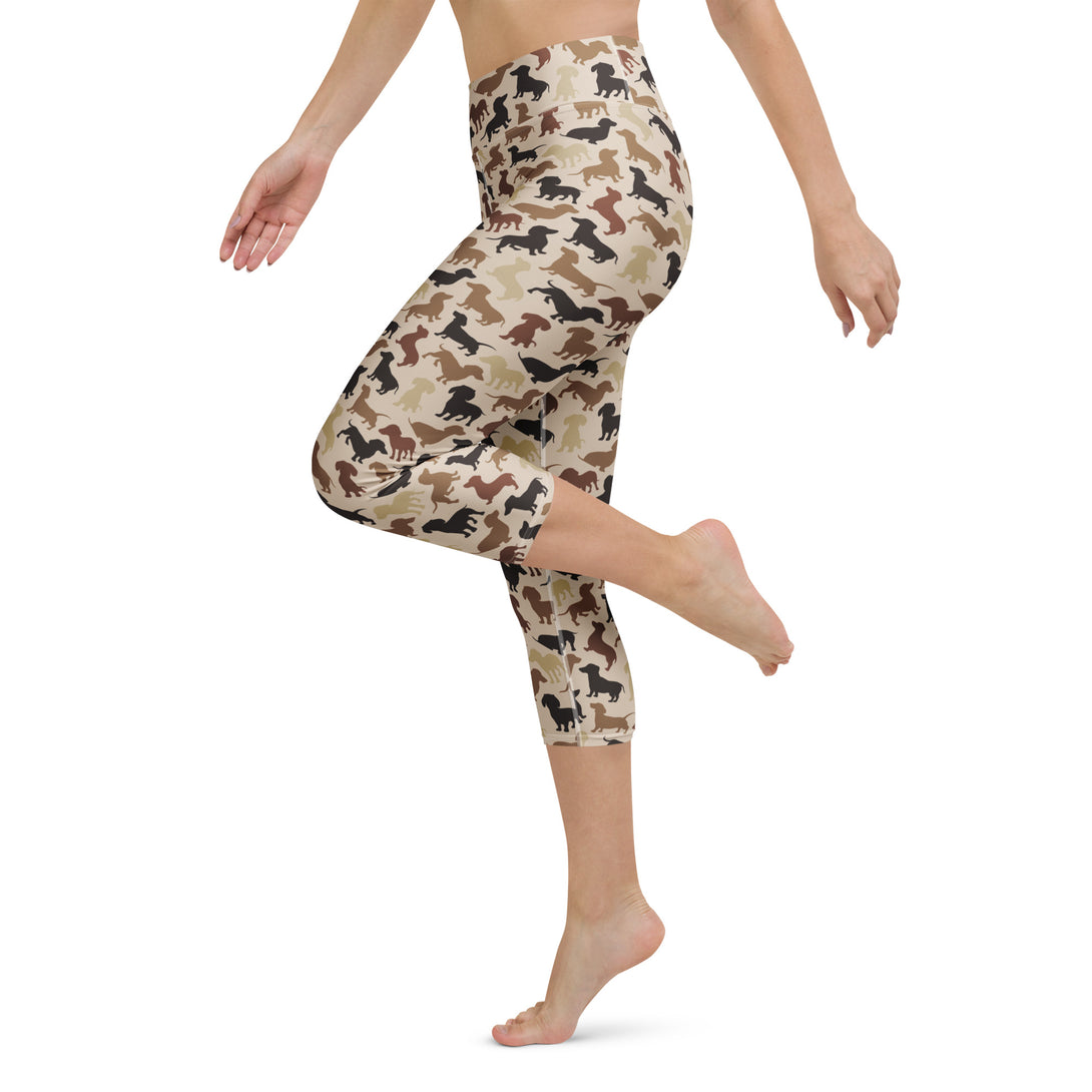 Dachshund Patrol Camo Yoga Capris