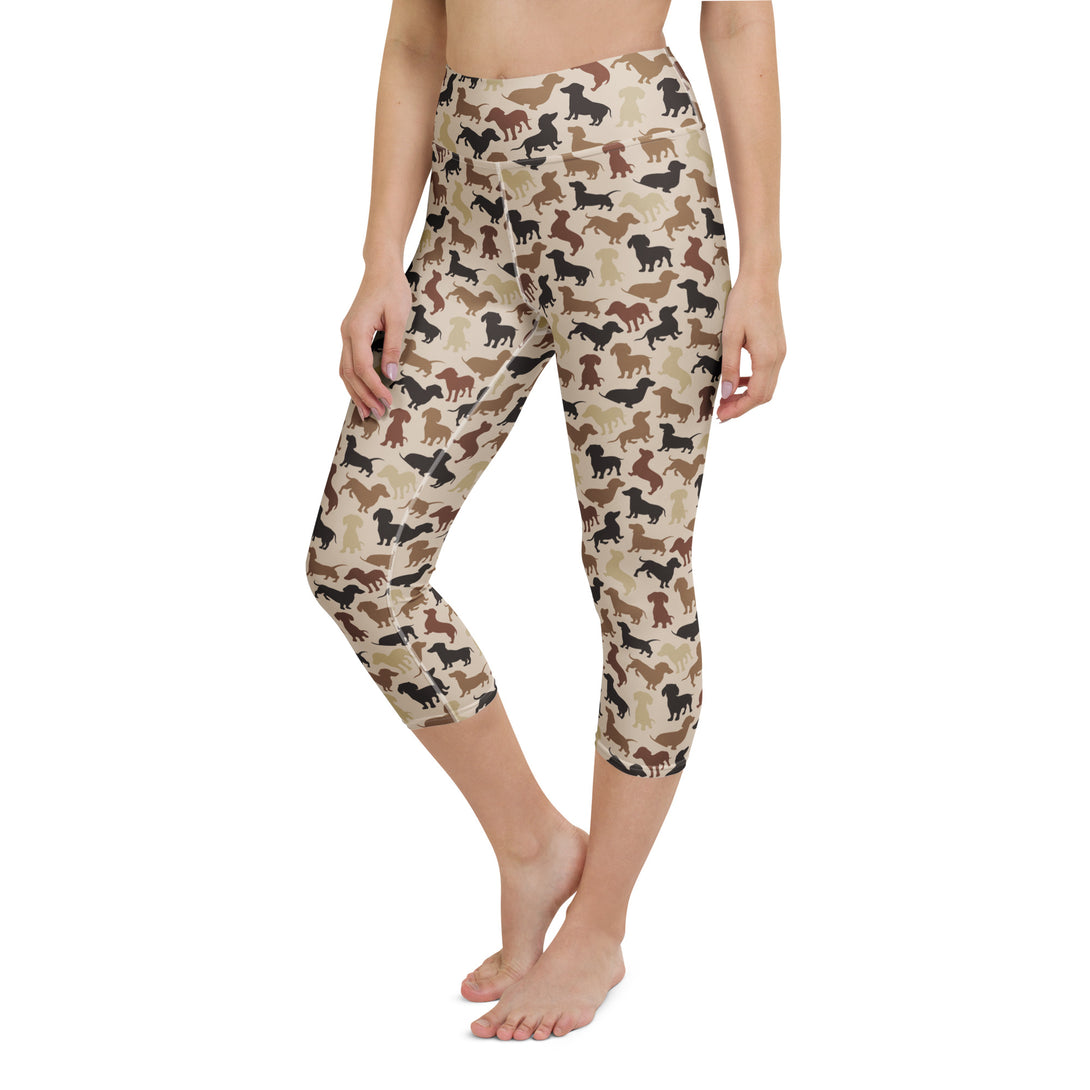 Dachshund Patrol Camo Yoga Capris