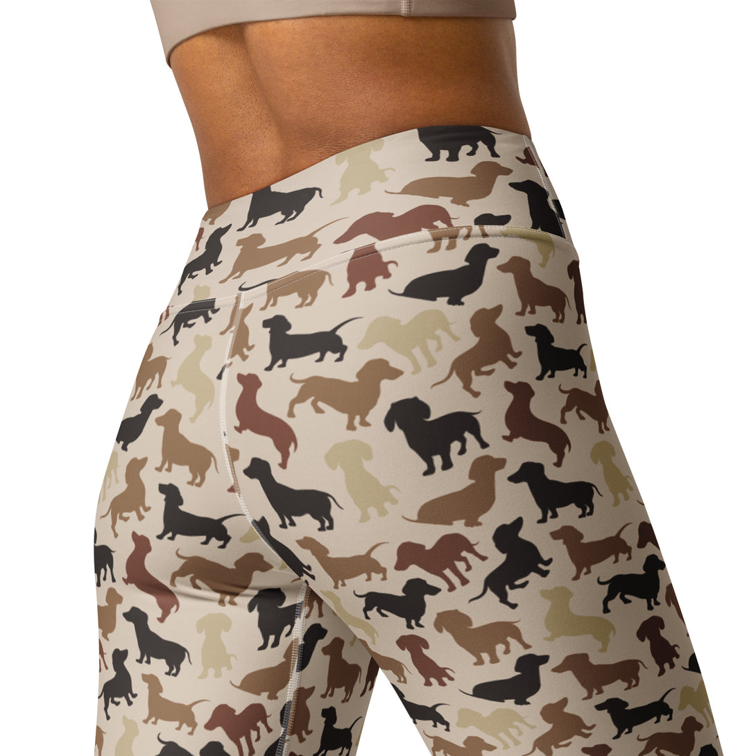 Dachshund Patrol Camo Yoga Leggings