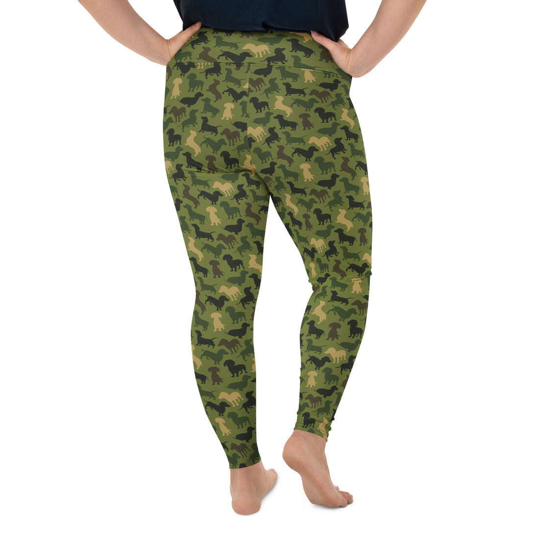 Dachshund Patrol Camo Plus Size Leggings