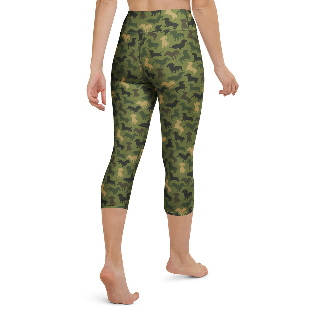 Dachshund Patrol Camo Yoga Capris