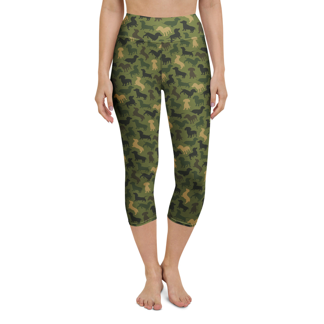 Dachshund Patrol Camo Yoga Capris