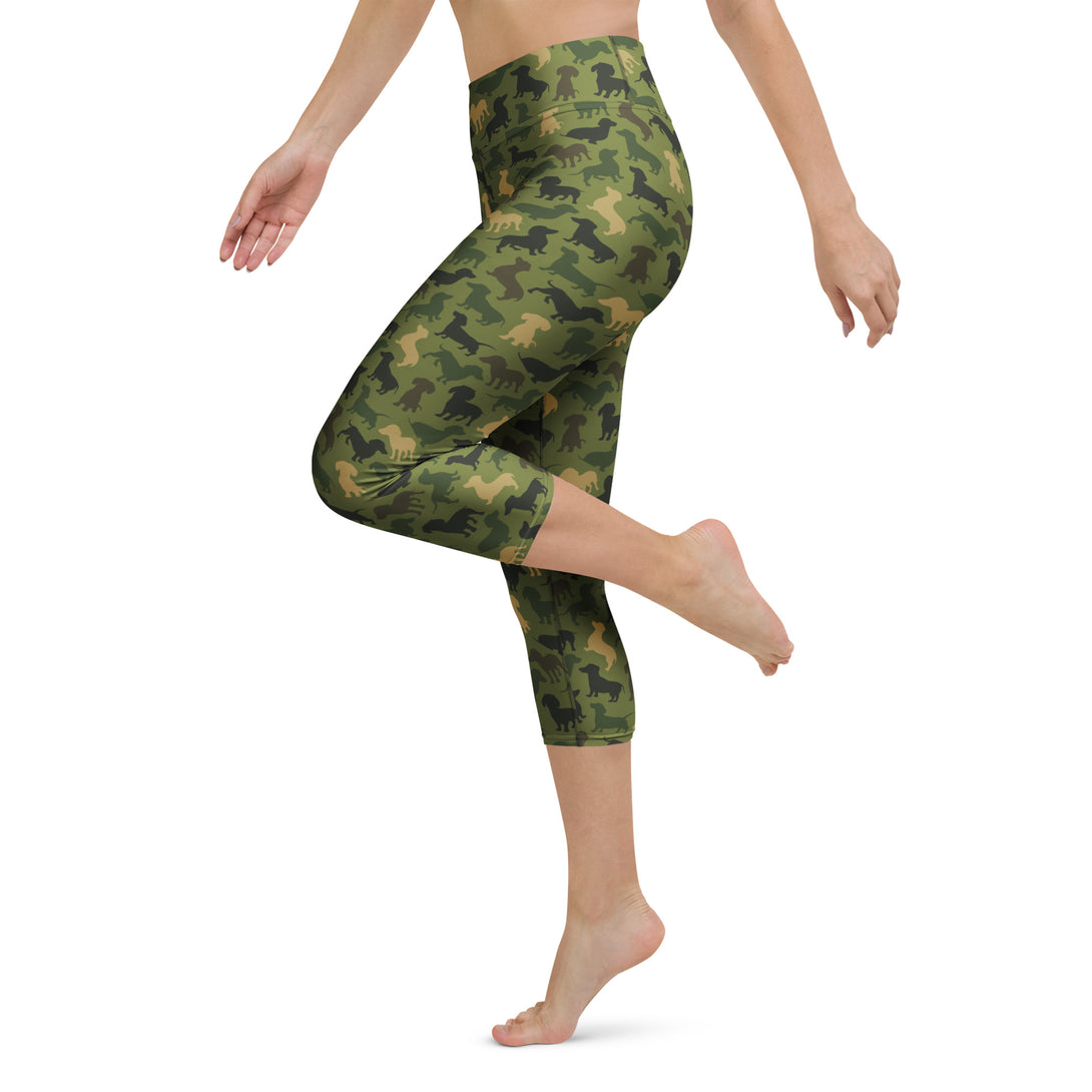 Dachshund Patrol Camo Yoga Capris