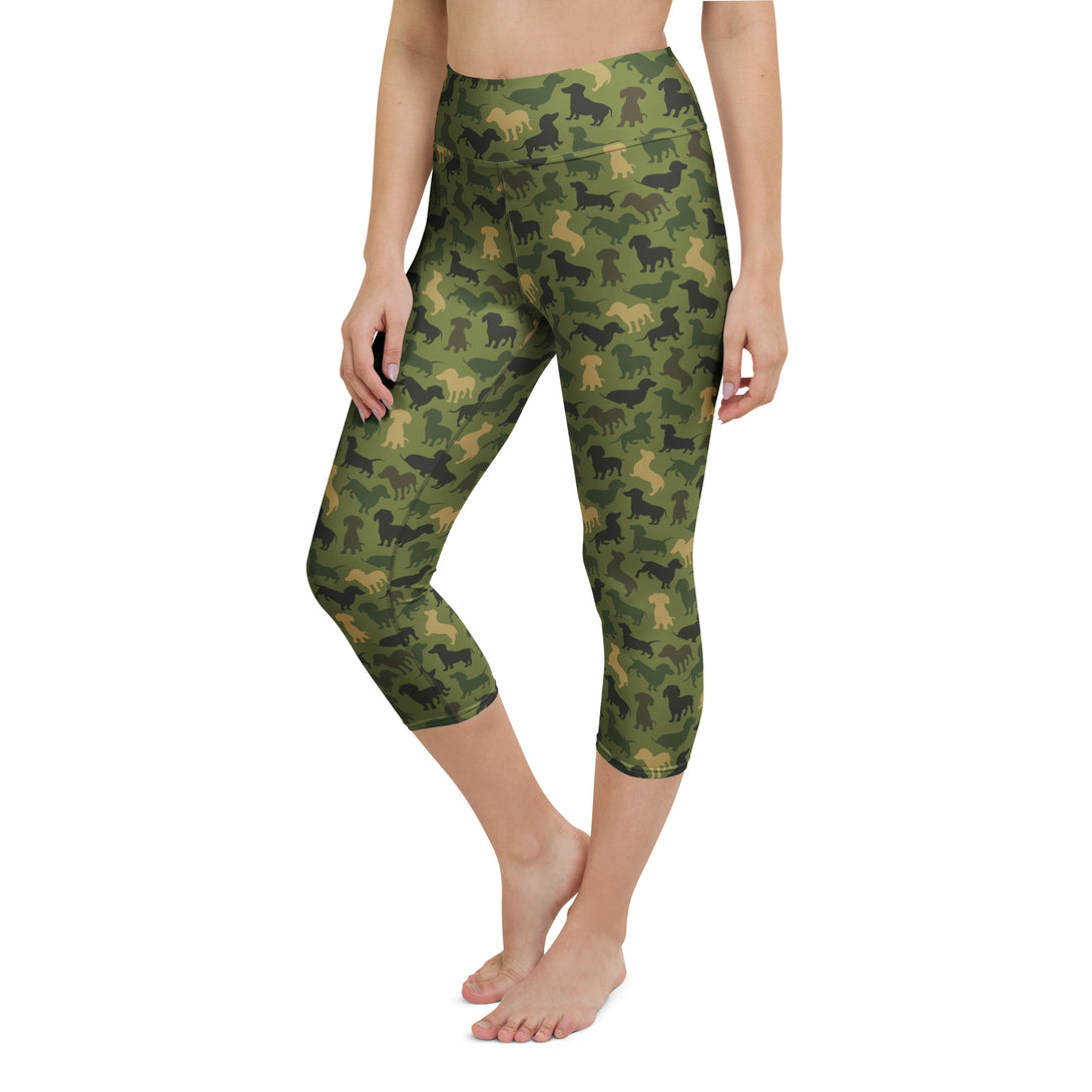 Dachshund Patrol Camo Yoga Capris