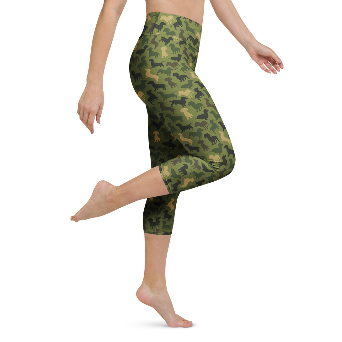 Dachshund Patrol Camo Yoga Capris