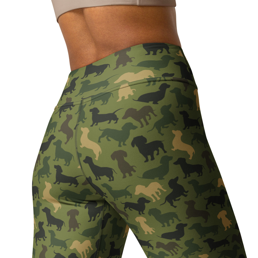 Dachshund Patrol Camo Yoga Leggings