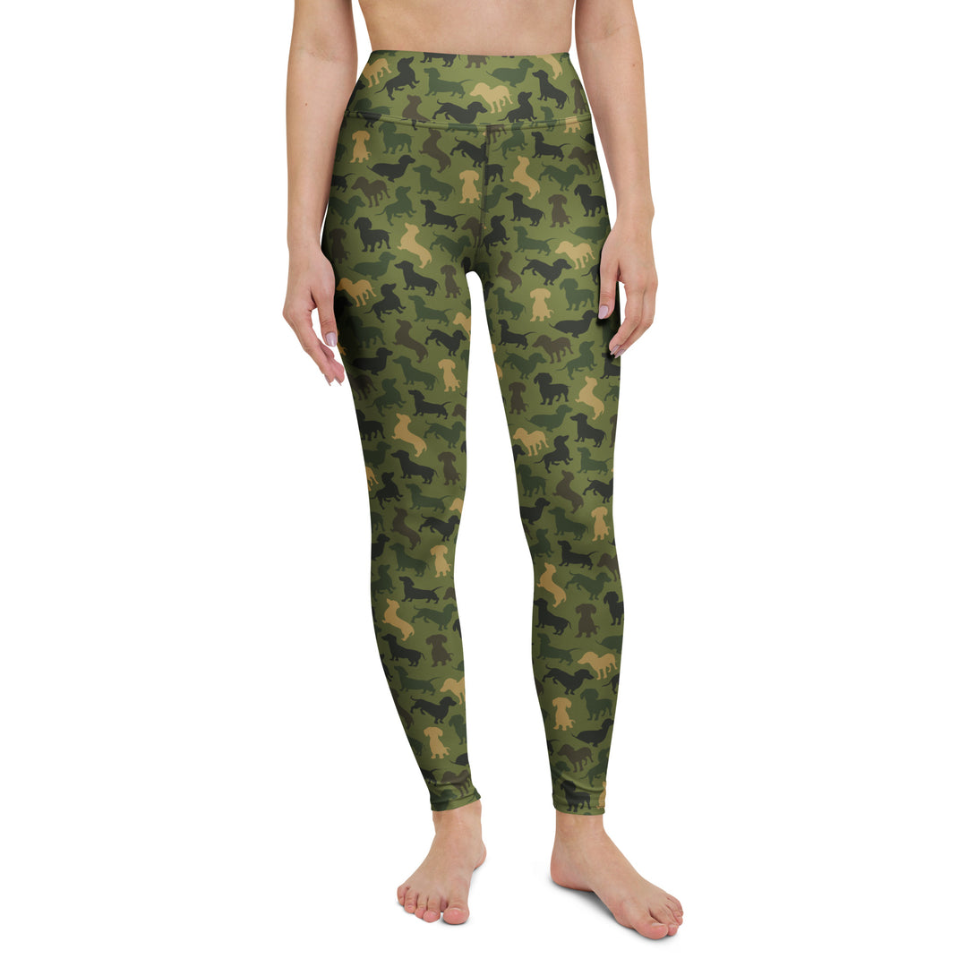 Dachshund Patrol Camo Yoga Leggings