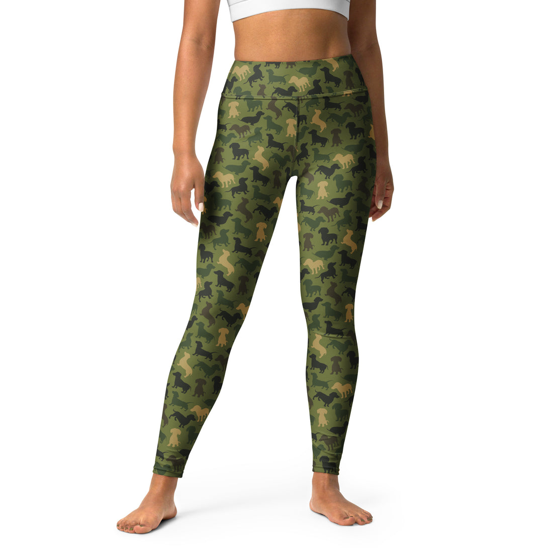Dachshund Patrol Camo Yoga Leggings