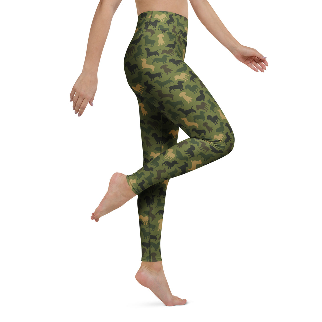 Dachshund Patrol Camo Yoga Leggings