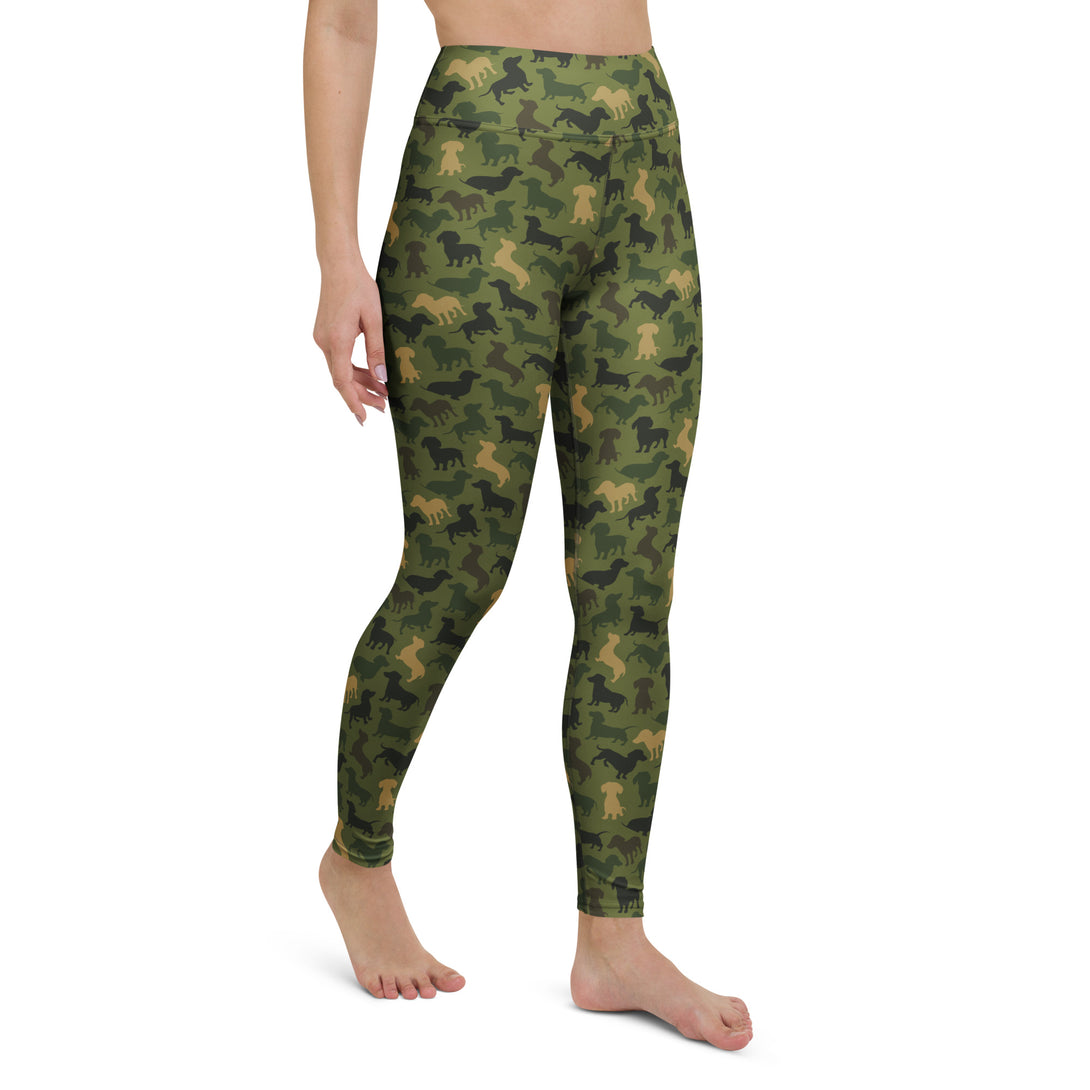 Dachshund Patrol Camo Yoga Leggings
