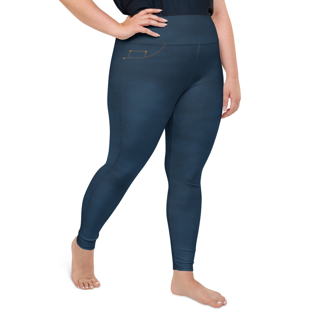 Denim Jeans Style Print Plus Size Leggings
