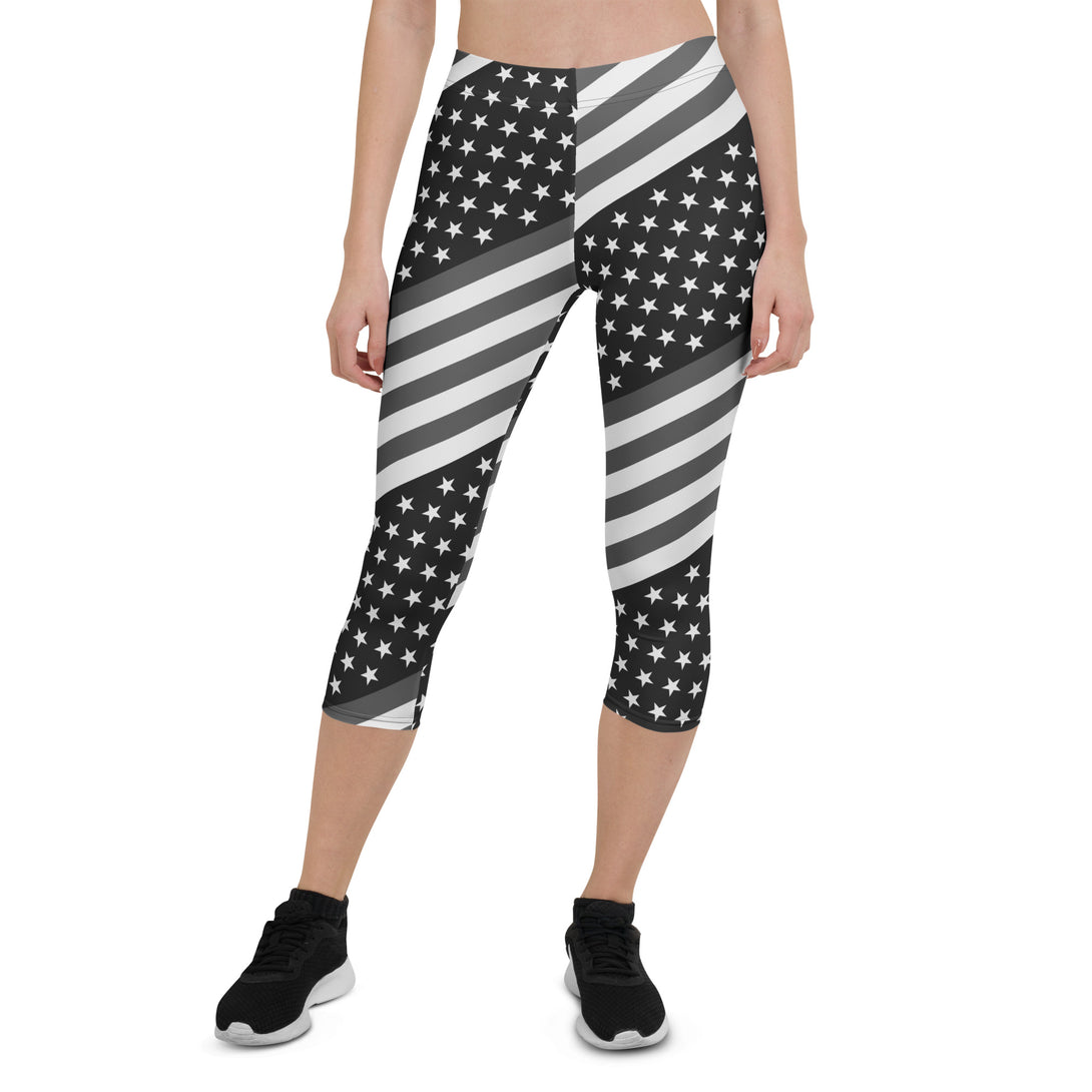 Diagonal Glory American Flag Capris