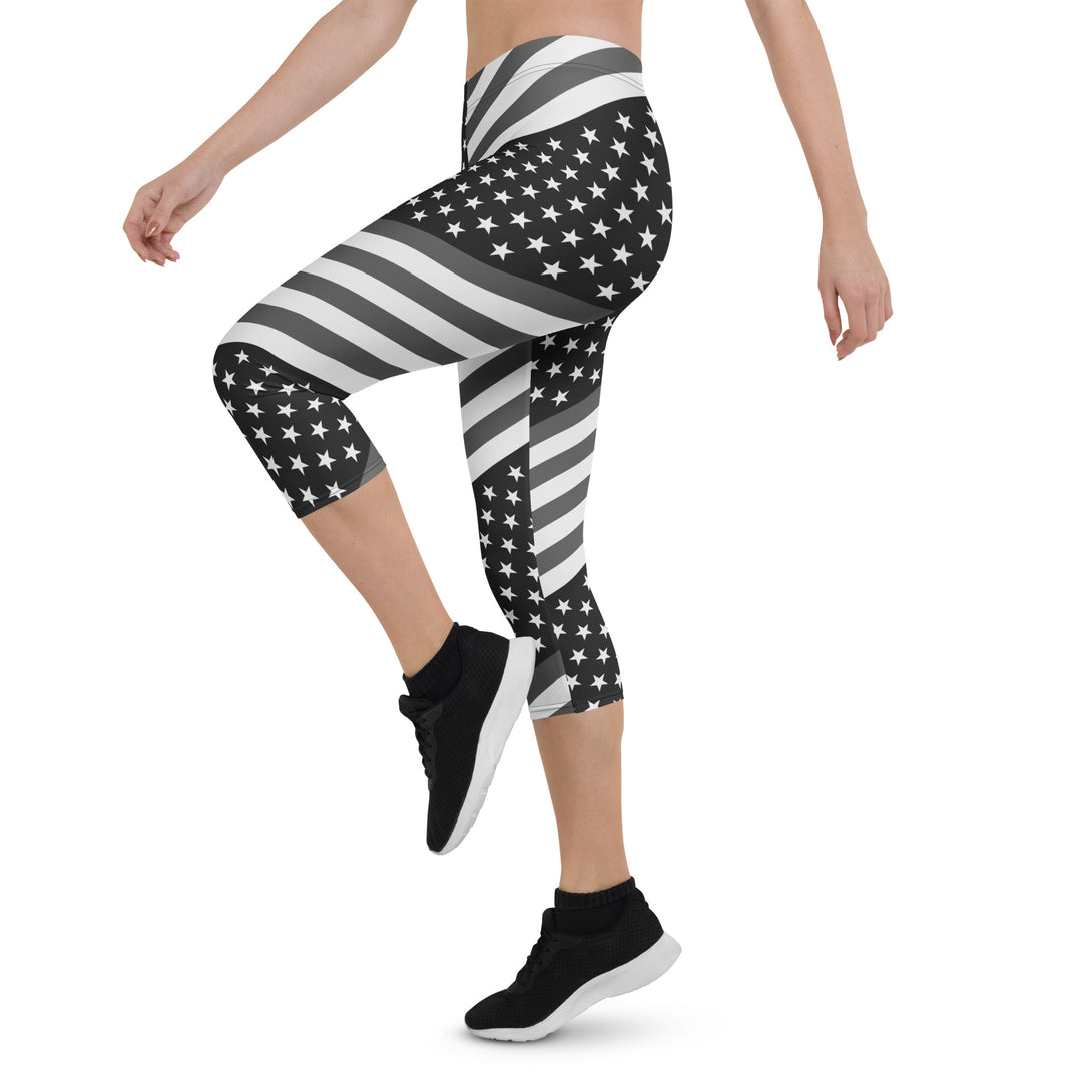 Diagonal Glory American Flag Capris