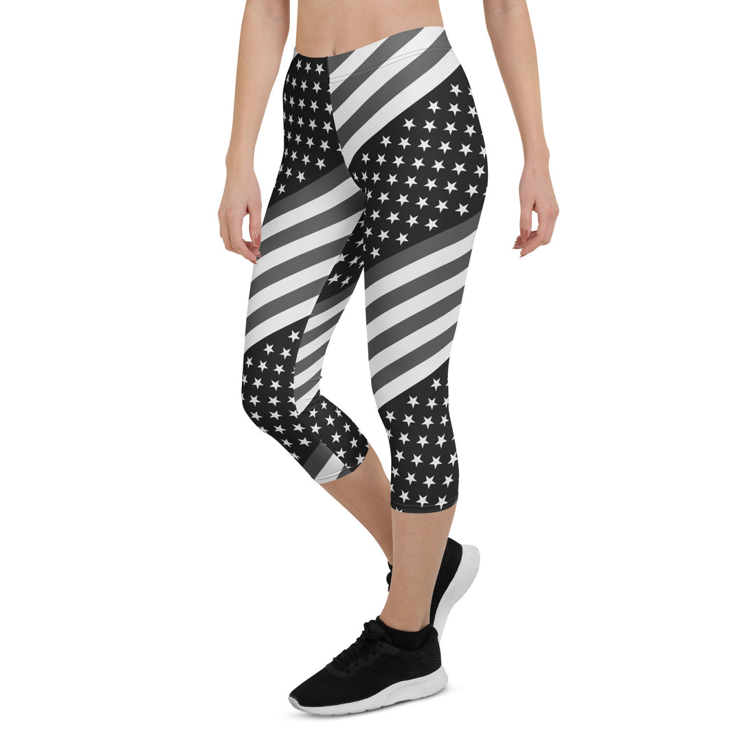 Diagonal Glory American Flag Capris