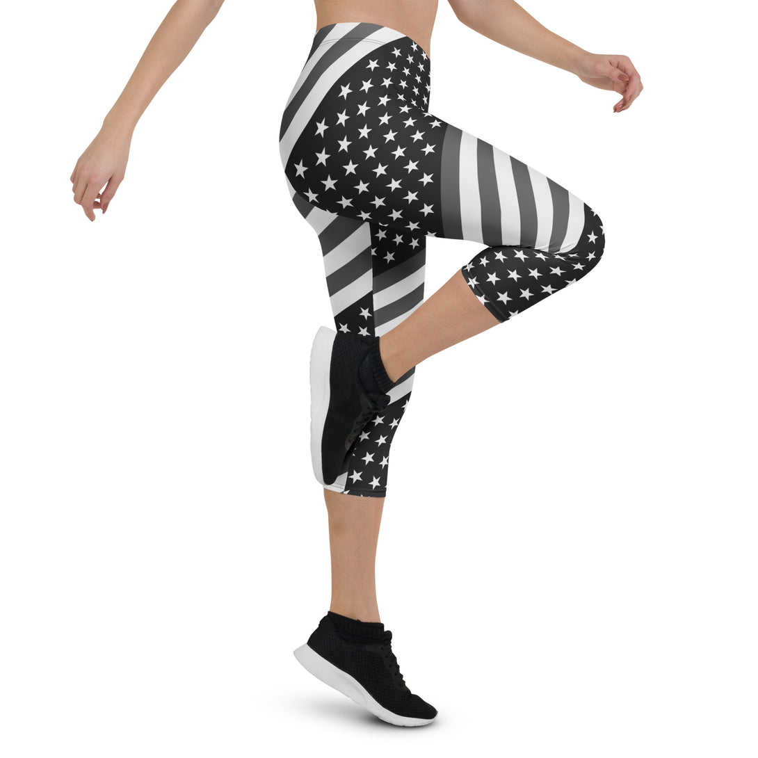 Diagonal Glory American Flag Capris