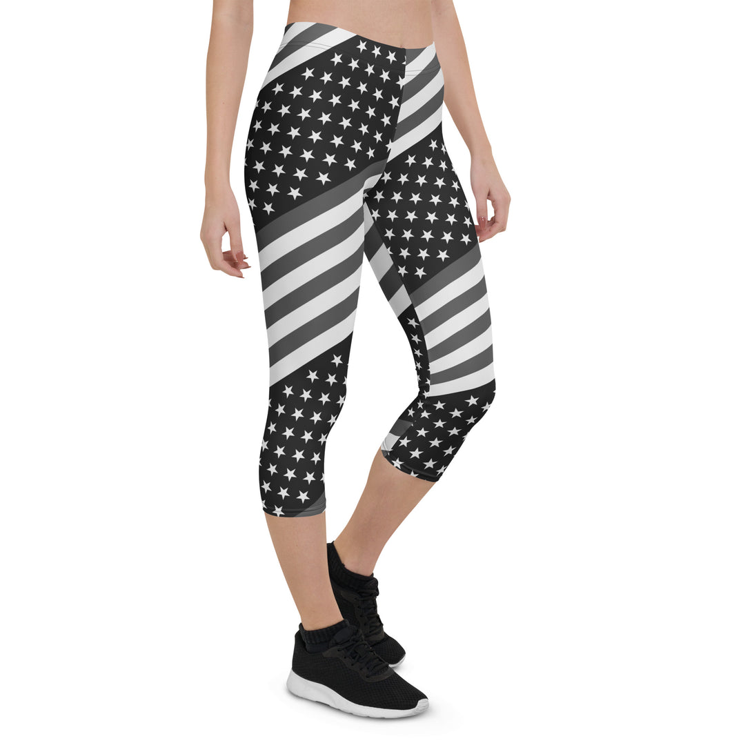 Diagonal Glory American Flag Capris