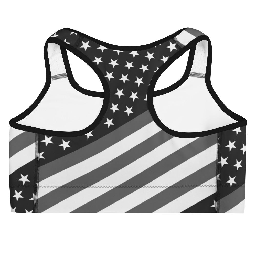 Diagonal Glory American Flag Sports Bra