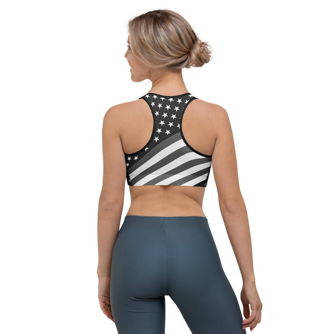 Diagonal Glory American Flag Sports Bra