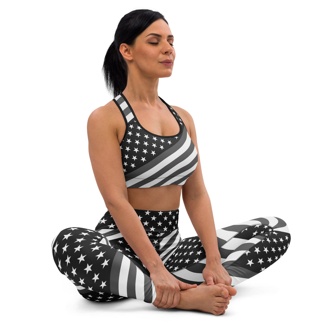 Diagonal Glory American Flag Sports Bra